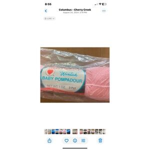 COATS & CLARK Wintuk Baby Pompadour Yarn Pink 1 Oz 3 Ply Art E252